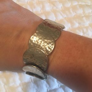 Hammered silver coin bracelet